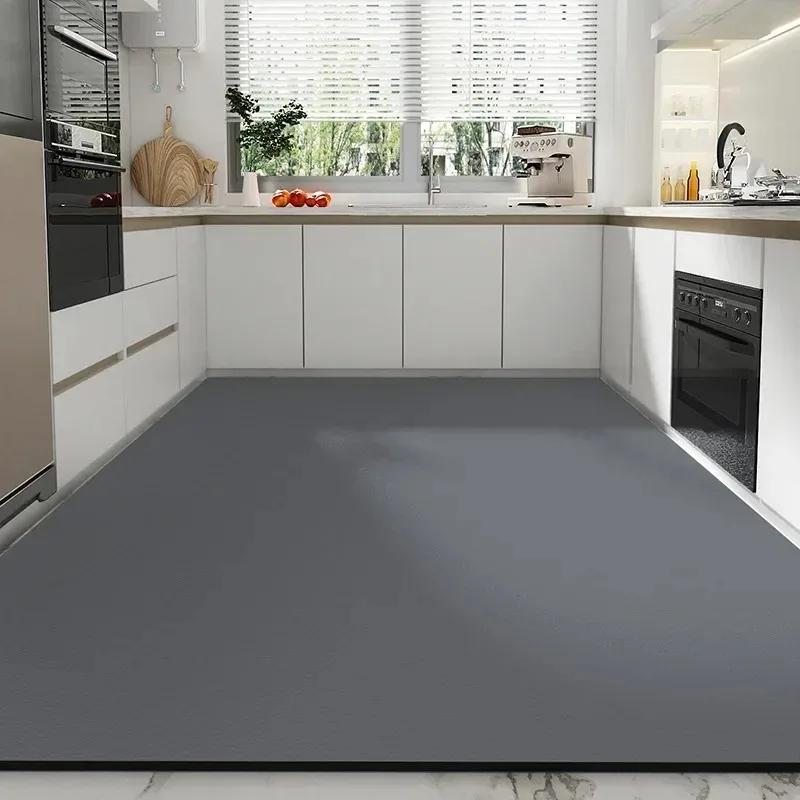 Kitchen Long Rug Waterproof Pvc Floor Mat Non-slip Leather Carpet Home Decoration Black Oil-proof Area Rugs Alfombra De Cocina