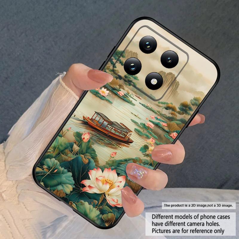 Ship and Red Lotus For Xiaomi Poco X7 M7 Pro 5G M5 X4Pro 4 M6 4G C65 C75 F6 F5 X6 5 7 X5 F7 Ultra M5S M4Pro 5G soft phone case