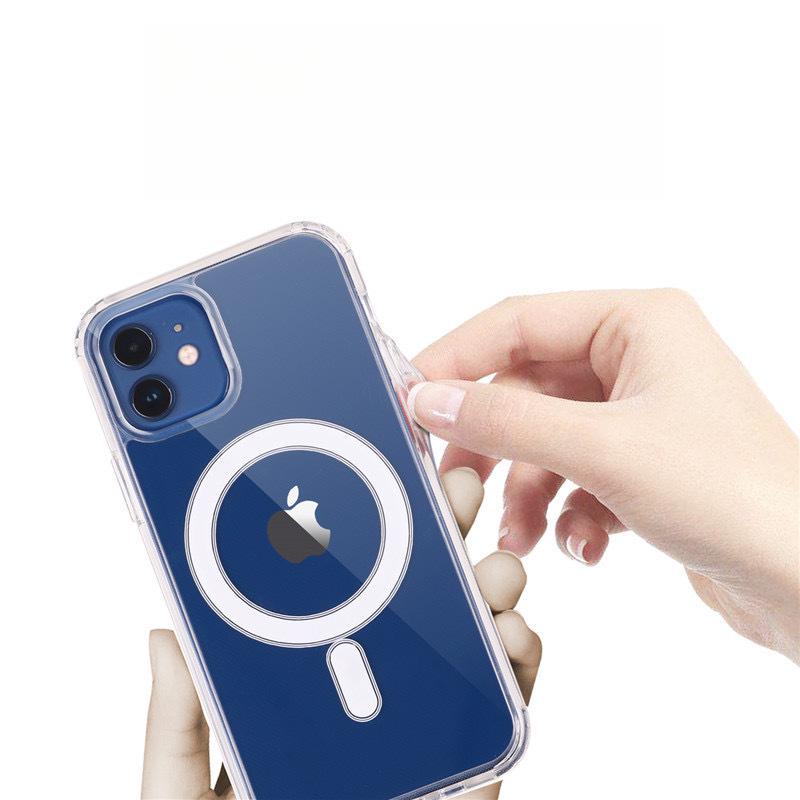 Apple 16promax Transparent Magnetic Case, 14 Acrylic 15Pro Anti-drop Magsafe Wireless Charging Phone Case