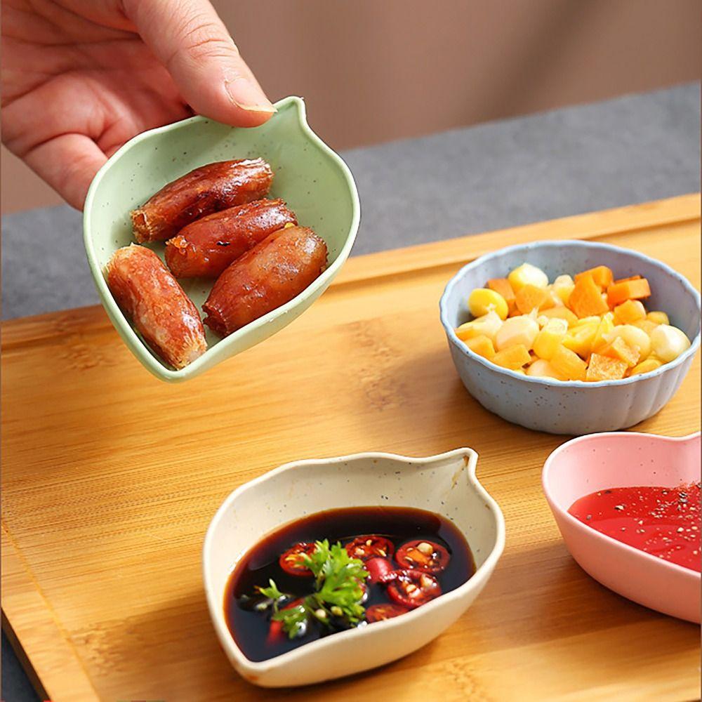 Kitchen Utensils Seasoning Dish Wheat Straw Snack Plate Durable Sauce Vinegar Bowl  Kitchen
