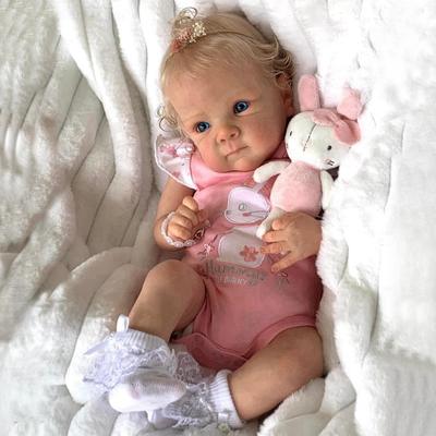 18 Inch Bettie Reborn Baby Doll Open Eyes Lifelike Soft Touch Cloth Body Cuddly Newborn Doll Multiple Layers Painting 3D Skin Emulation Dolls for Kids