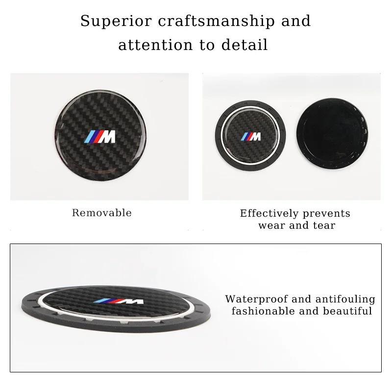 Nouveau 2 PCS Porte-gobelet intérieur de voiture Tapis pour tasse d'eau Tapis étanche Pour BMW M Performance Série 1 2 3 4 5 7 X2 X3 X4 X5 X6 X7 M2 M3