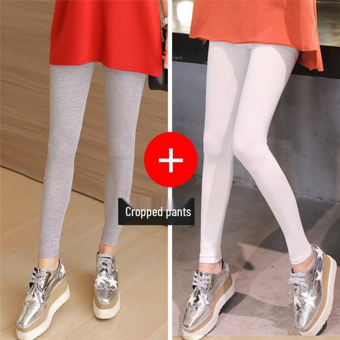 Leggings da Yoga Neri Elasticizzati in Modal da Donna - Taglie Forti, Lunghezza 3/4, Sottili per Primavera & Autunno