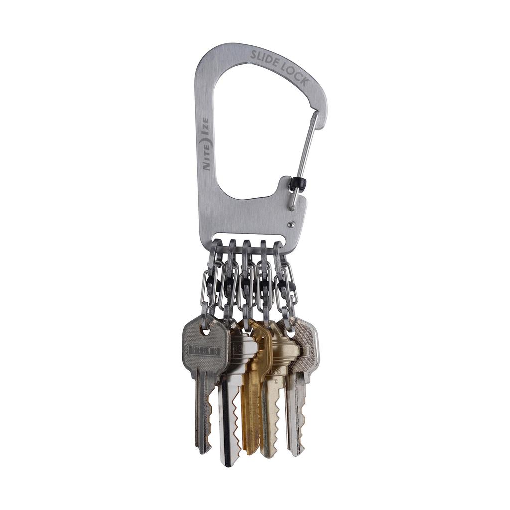 NITEIZE Slide Lock Key Locker with Lightweight Japanese Lock, Carabiner, Keychain, KCK-11-R3 (Official Product)