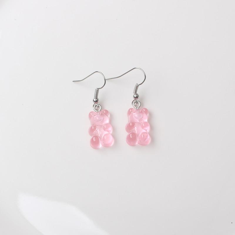 Cute Acrylic Pendants Hook Earrings Sequins Beer Bottle Women Dangle Earrings Korean Fashion Bear Small Earrings Pendientes