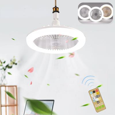 E27 Tavan LED Fan Işık Tavan Işık Fan Ile Elektrikli Fan Yatak Odası Oturma Odası Dekor Için Uzaktan Kumanda Ile