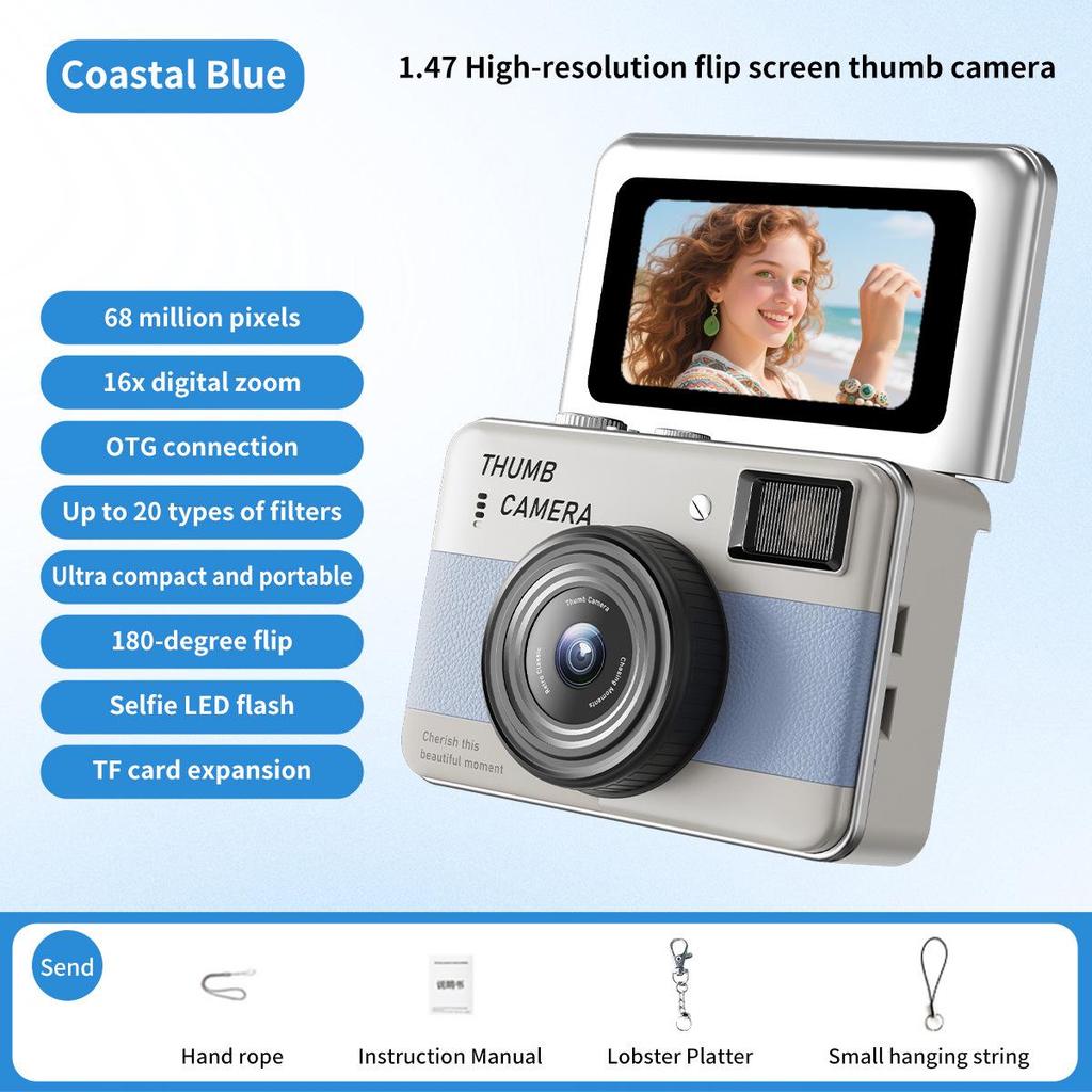 1080P HD Mini Flip Screen Camera: Wearable Compact Camcorder for Teens