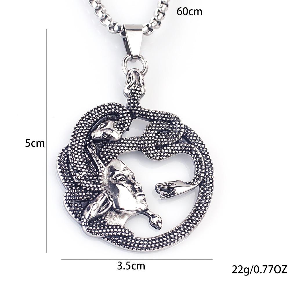 Necklace for Women Ins Hip Hop Diy Medusa Light Luxury Snake Shaped Pendant for Men