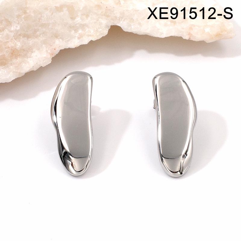 Trendy Irregular Geometric Seashell Titanium Steel Earrings
