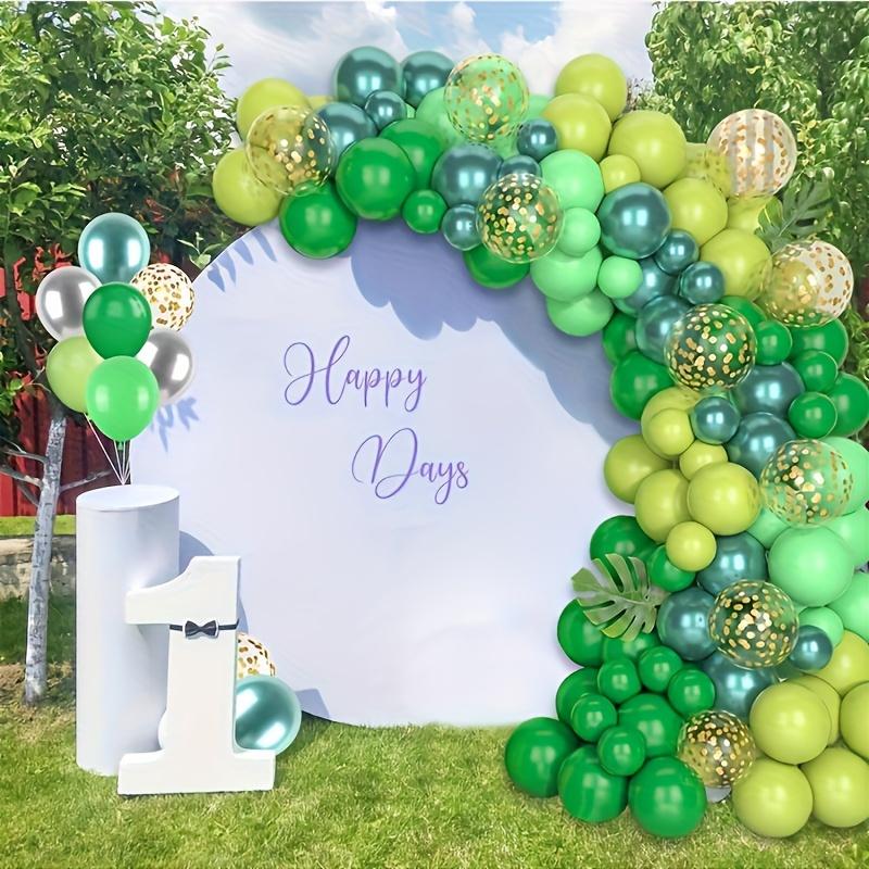 20pcs Green White Balloon Set Confetti Latex Balloons for Birthday Showers Jungle Wildlife Park Decoration Home Party Decoration