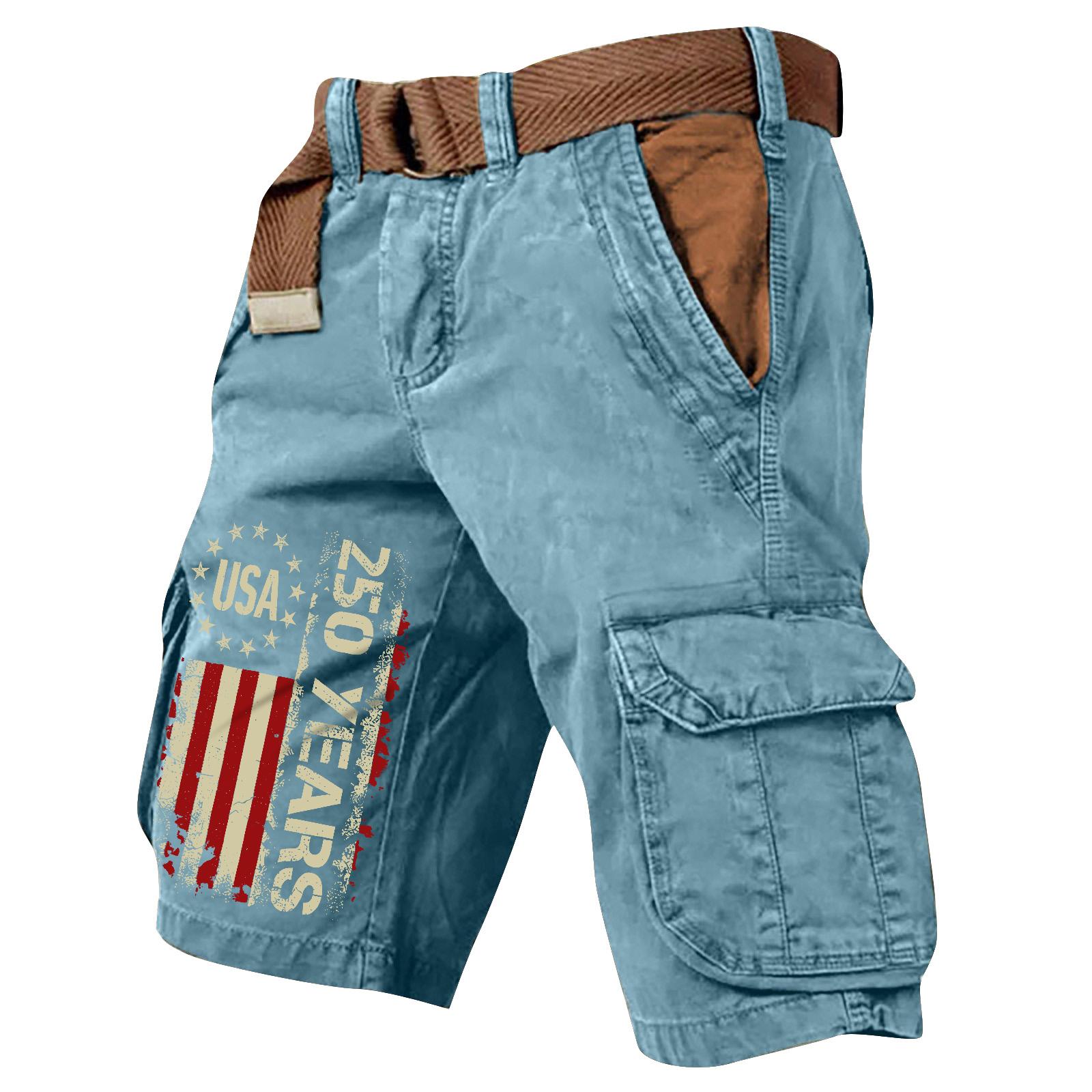Viper Heren Cargo Shorts met Meerdere Zakken Relaxte Pasvorm Bedrukt Ontwerp Lichte Casual Shorts voor Dagelijks Gebruik L