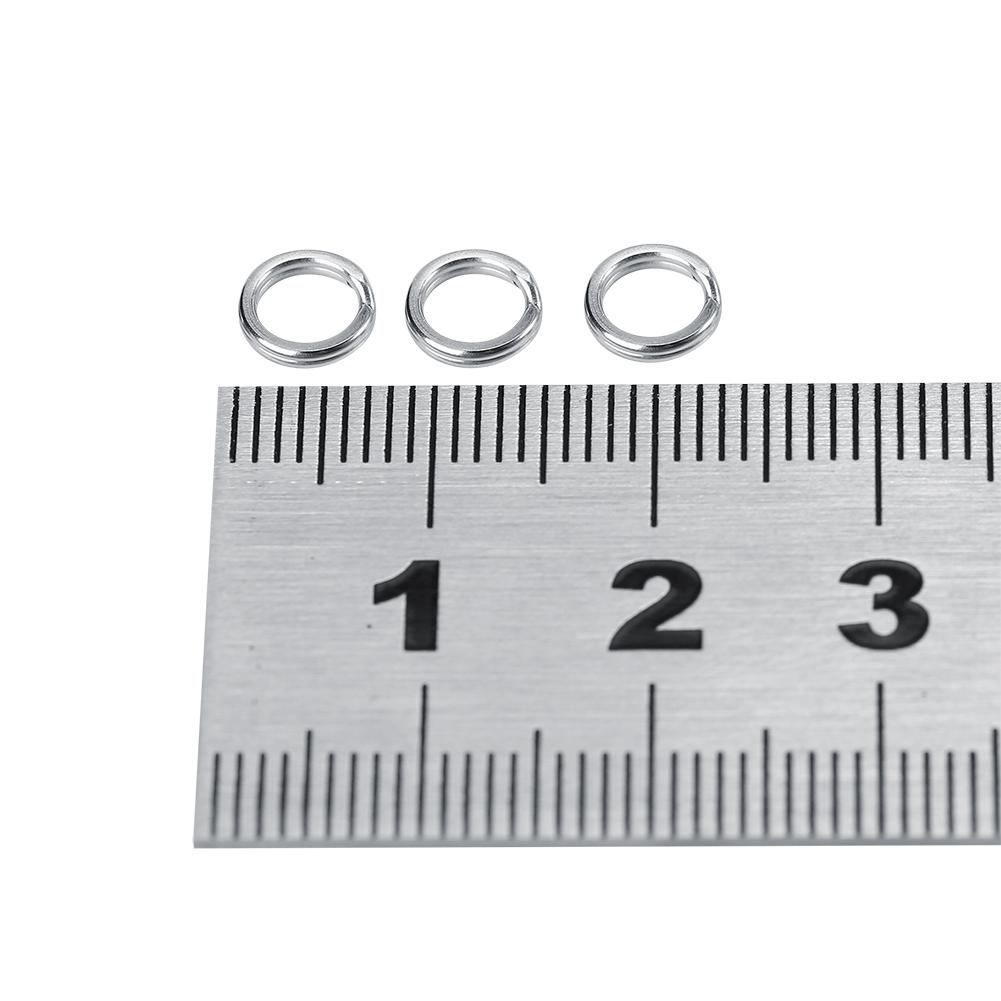 50pcs Fishing Stainless Steel Double Circle Split Ring Lure Tackle Connector (6#)