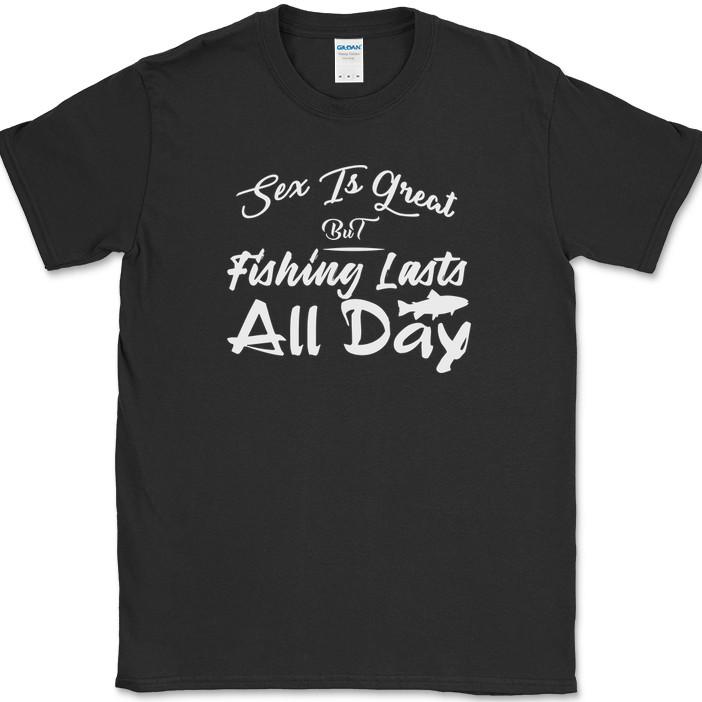 Секс - это здорово, но рыбалка длится весь день Футболка Смешная Наживка Удочка Удочка S