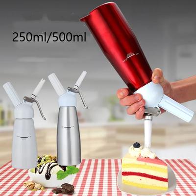 250/500 ml Sahnespender Schneebesen Kuchen Kaffee Milch Tee Dekoration Backwerkzeuge Artisan Sahnedüse Aluminium Dekorativer Auslauf