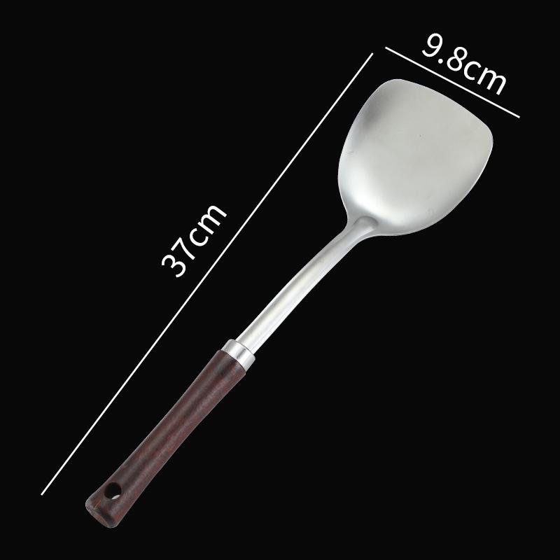

Four-Piece Kitchen Utensil Set: Stainless Steel Spatula, Slotted Spoon, Soup Ladle, Solid Wood Handle, Anti-Scald 410 Stainless Material