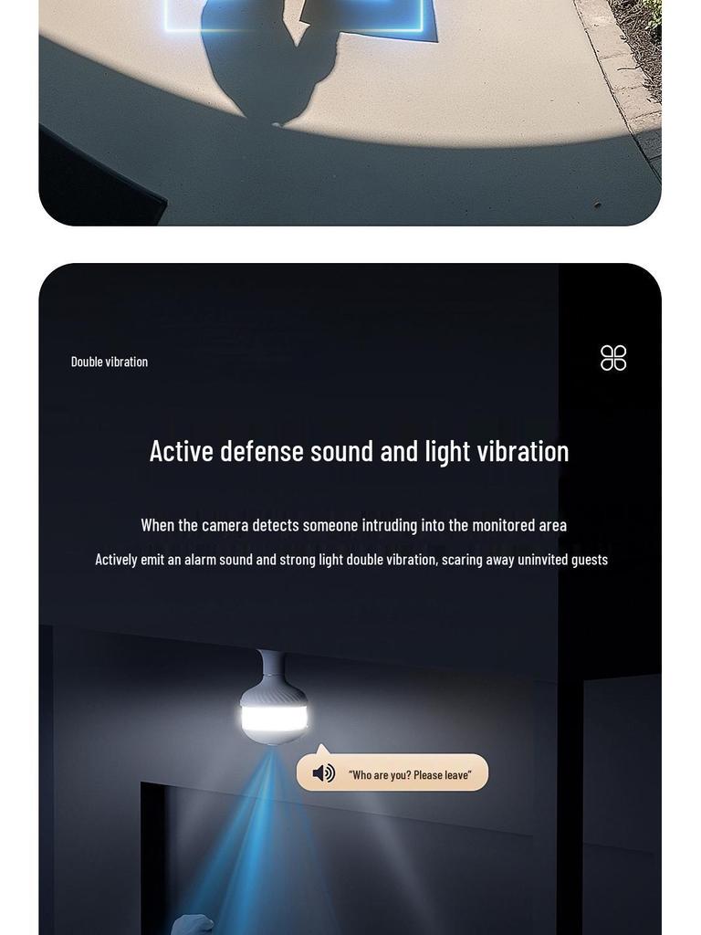 V380 E27 Wireless WiFi Panoramic Fisheye Bulb Camera