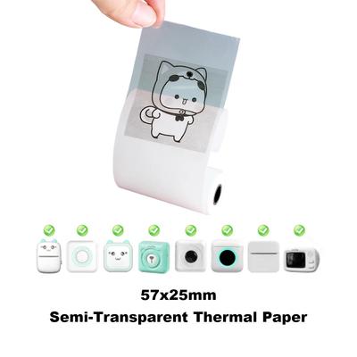 Samolepicí průhledný papír 5,7 x 2,5 cm, Termální bezinkoustový samolepicí papír pro mini přenosnou tiskárnu na fotografie, štítky, poznámky, memoranda