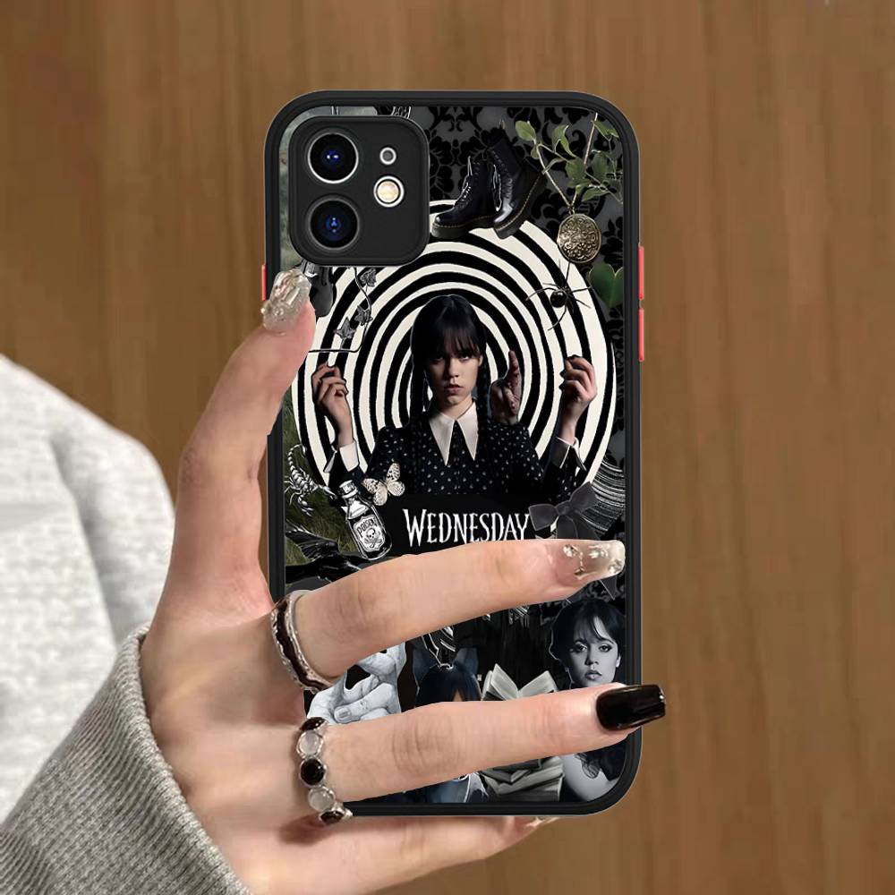 American W-WednesdayS Movie TV A-Addams Matte Transparent Phone Cover For IPhone Case 16 15 14 13 12 11 Pro Max X XS Max Plus