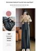 Petite 150cm Soft Velvet Casual Sports Pants - Slimming, Flesh-Covering, Height-Enhancing, Floor-Length, Autumn/Winter XS