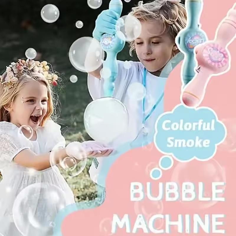 1Set Elastic Smog Bubble Machine With Portable Bubble Blower For Birthday Present For Outdoor Fun Includes Bubble Water Bottles