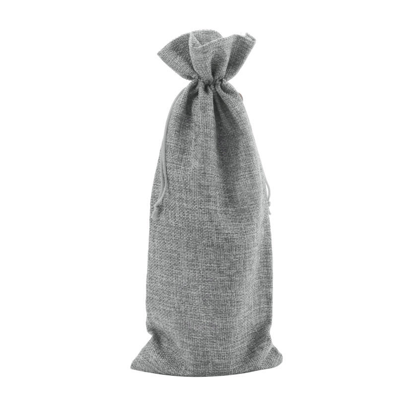 10 Pieces Burlap Wine Bags Jute Wine Bottle Bags with Drawstrings Reusable Gift Bags with Tags for Party Blind Tasting Birthday