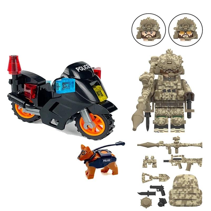 Collection-Boys' Police Commando Minifigure Building Block Toys