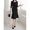 Style Latte Women Sweetheart Square Neck Pearl Mermaid Dress 7 Sleeve