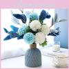 Hydrangea Artificial Faux Flowers With Vase For Garden Party Decoration Wedding