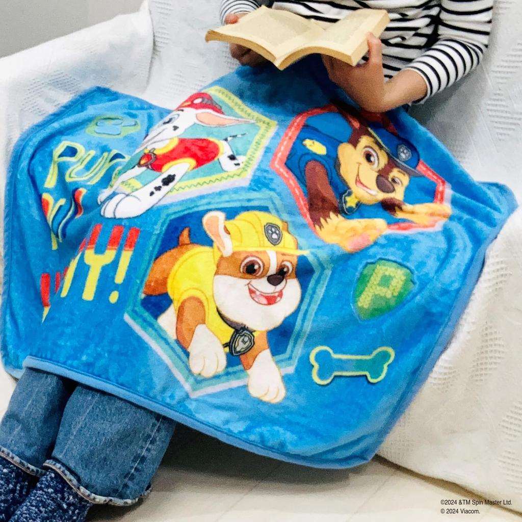 MORIPiLO Paw Patrol Lap Blanket Soft Summer Winter Air Conditioning Character by Morishita Pillows (Chase & Rubble, Flannel) Cute, Warm, & Blanket,
