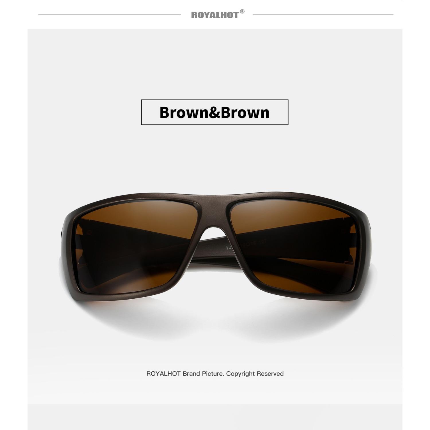 RoyalHot унисекс поляризационные синие спортивные солнцезащитные очки винтажные — фото 16