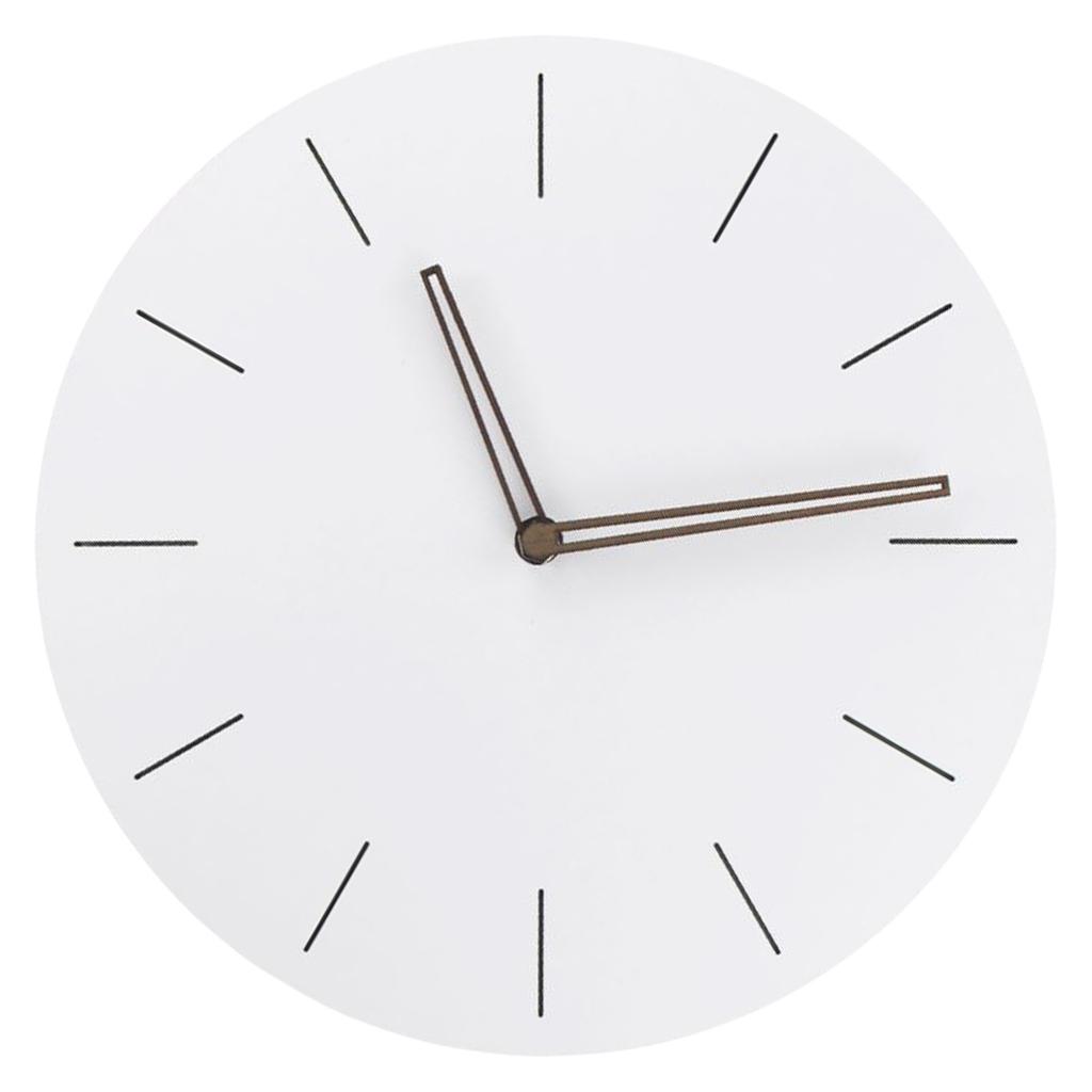 Stilvolle Einfache 12-Zoll Runde Weiße Holz-Wanduhr Leises Quarzuhrwerk Batteriebetrieben für Haus- und Bürodekorationen