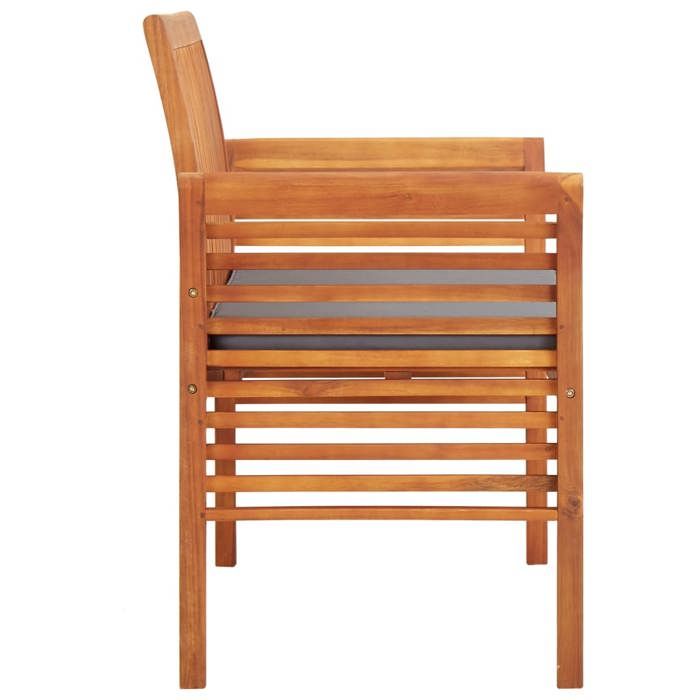 VidaXL Banc de jardin 2 places avec coussin 120cm Bois d'acacia massif