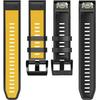Quickfit Silikonarmband 26mm für Garmin, Gelb / Schwarz