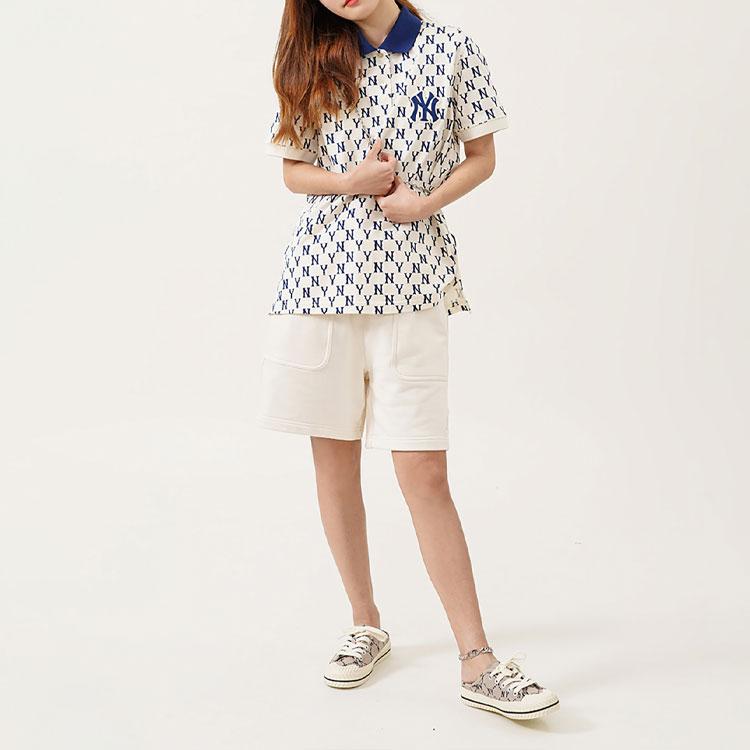 New MLB Casual Shorts Unisex Cream 3ASPB0123-50CRS