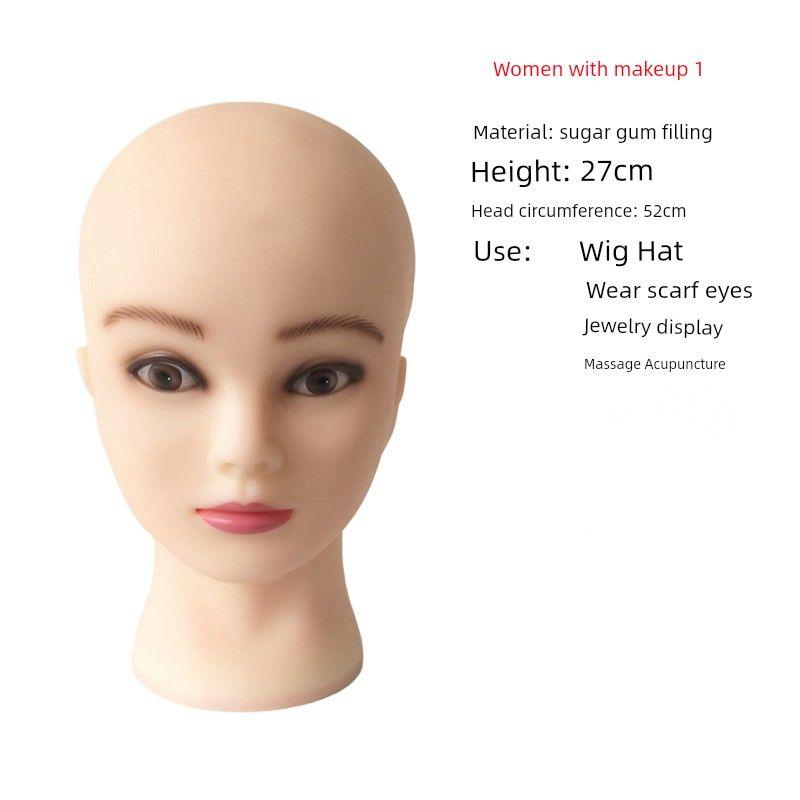 

Bald Wig Mannequin Head Mannequin Head Mannequin Head Type Model Head Mannequin Head Practice Makeup Massage Acupuncture Jewelry Display Bald Head [with makeup]]