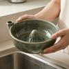 Glazed Ceramic Berry Basket Self Spinning Washing Bowl, 360 Degree Vortex Cleaning And Flower Shaped Fruit Rinse Bowl Drain Spinner, Vegetable