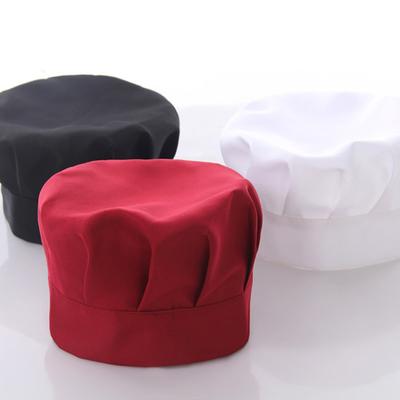 Yousheng Chef Hat Unisex Kitchen Hat Hotel Restaurant Cook Cap Pleated Design Solid Color Waiter Chef Work Cap Mushroom Hat
