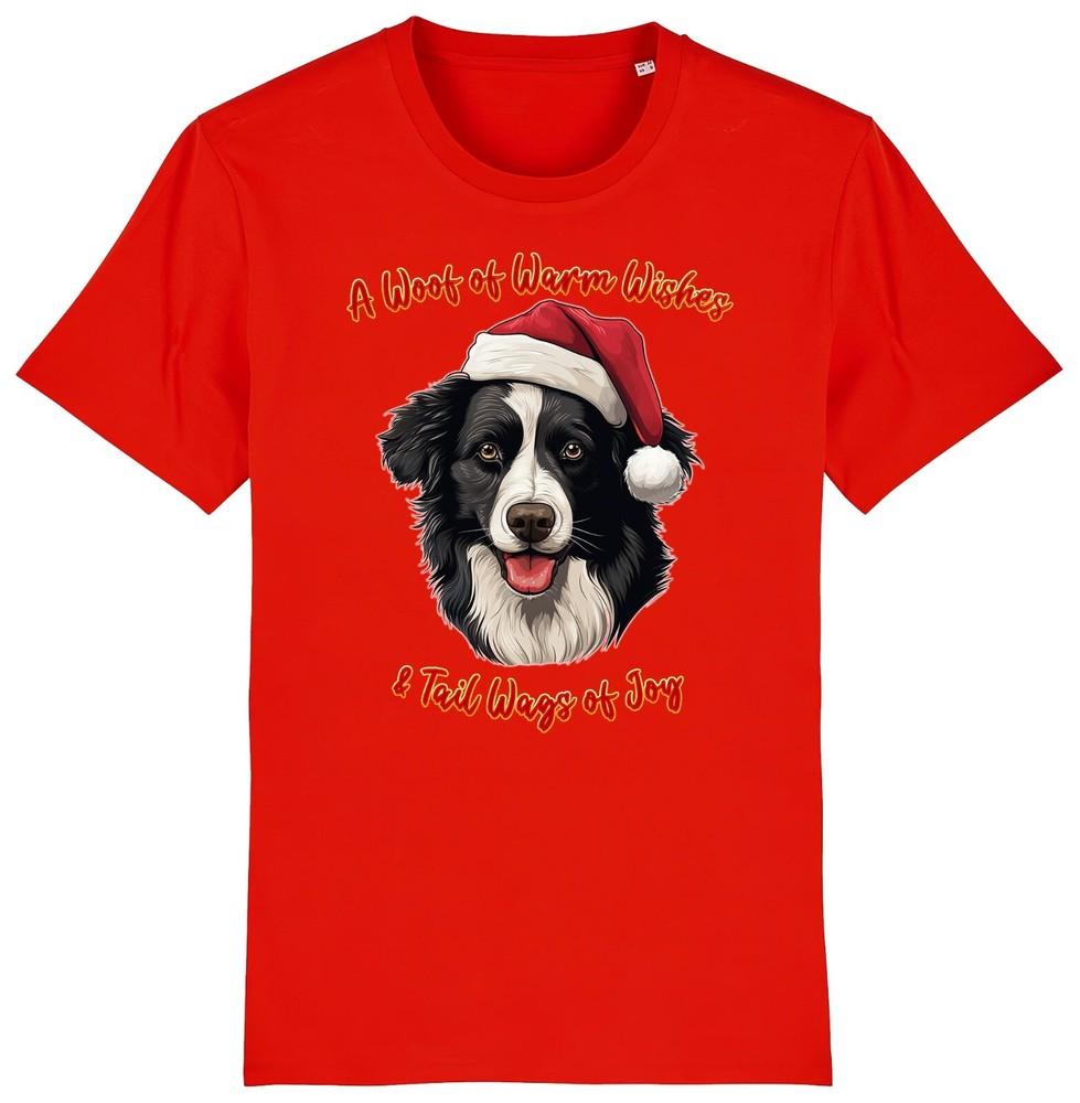 

Mens Womens BORDER COLLIE Christmas T-Shirt Santa Dog Woof Wishes Dogs Gift XL