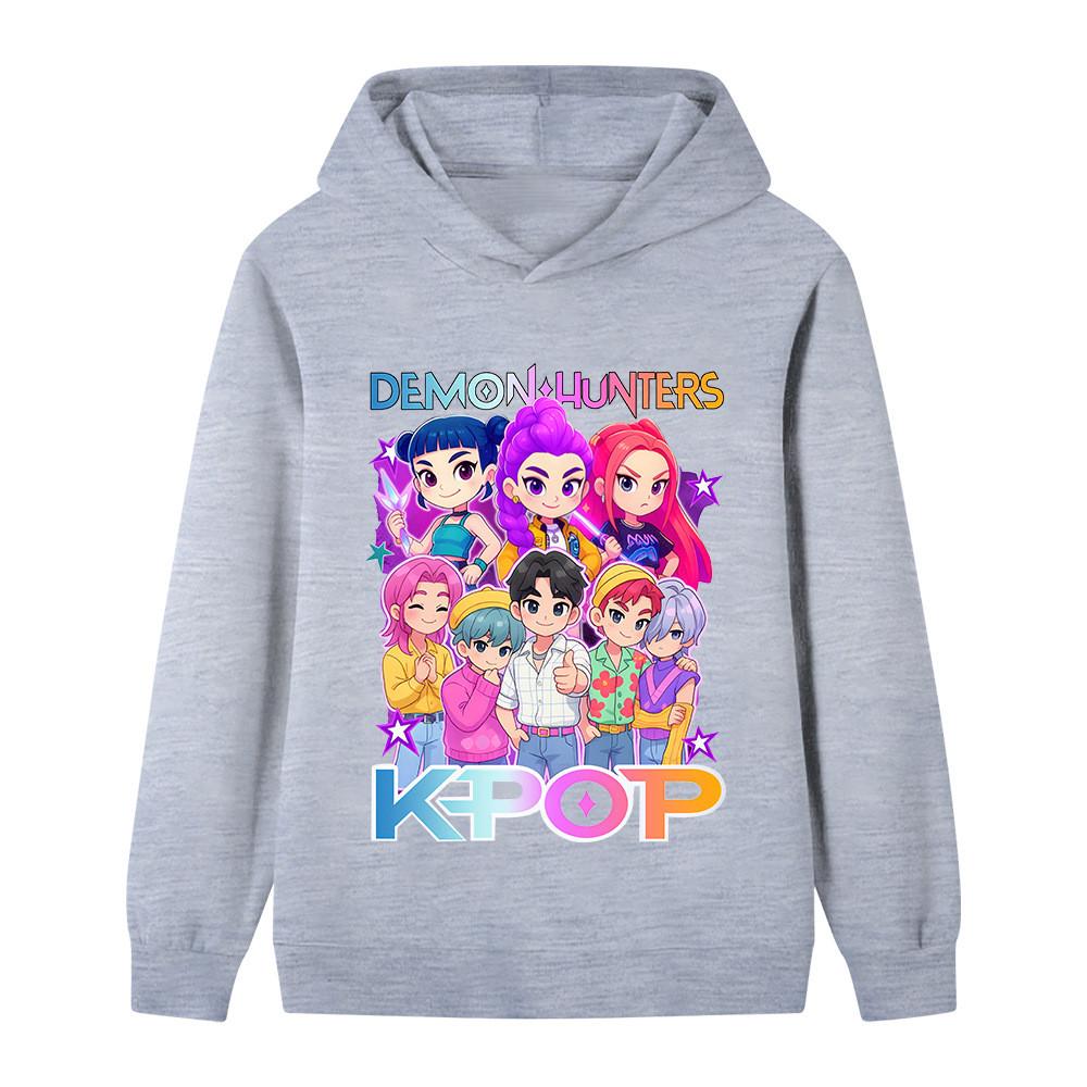 B1201 Kids Boys Girls Sajaboys Kpop Rumi Zoey Mira Print Long Sleeves Hoodie