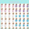 Christmas Snowflake Cake Toppers With Shining Design Paper For Holiday Party Decor