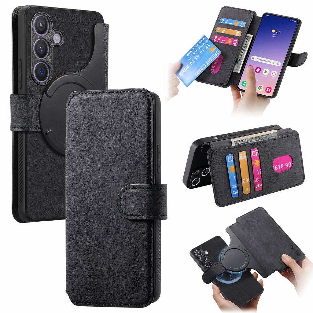 For Samsung Galaxy S24 Magnetic Case CASENEO Detachable Leather Phone Wallet Cover
