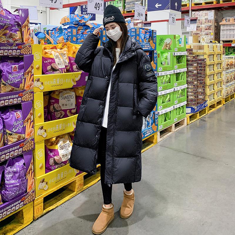 Down padded jacket women's winter 2025 new Korean version of loose over the knee thickened long cotton jacket padded jacket jacket