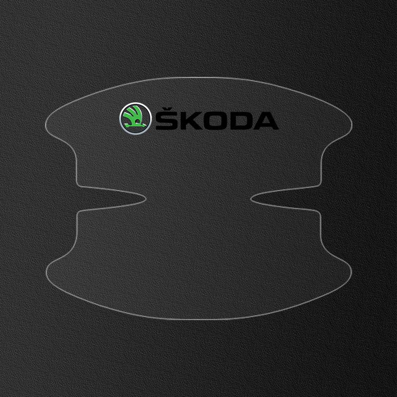 8Pcs Transparent Car Door Handle Bowl Anti Scratch Protective Sticker For Skoda Octavia Superb Rapid Kodiaq Karoq Fabia Kamiq Roomster Citigo