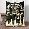 1PC Motorcycle Club Poster  Print Adult Children Warm Blankets Home Travel Car Soft Comfortable Suitable for All Seasons