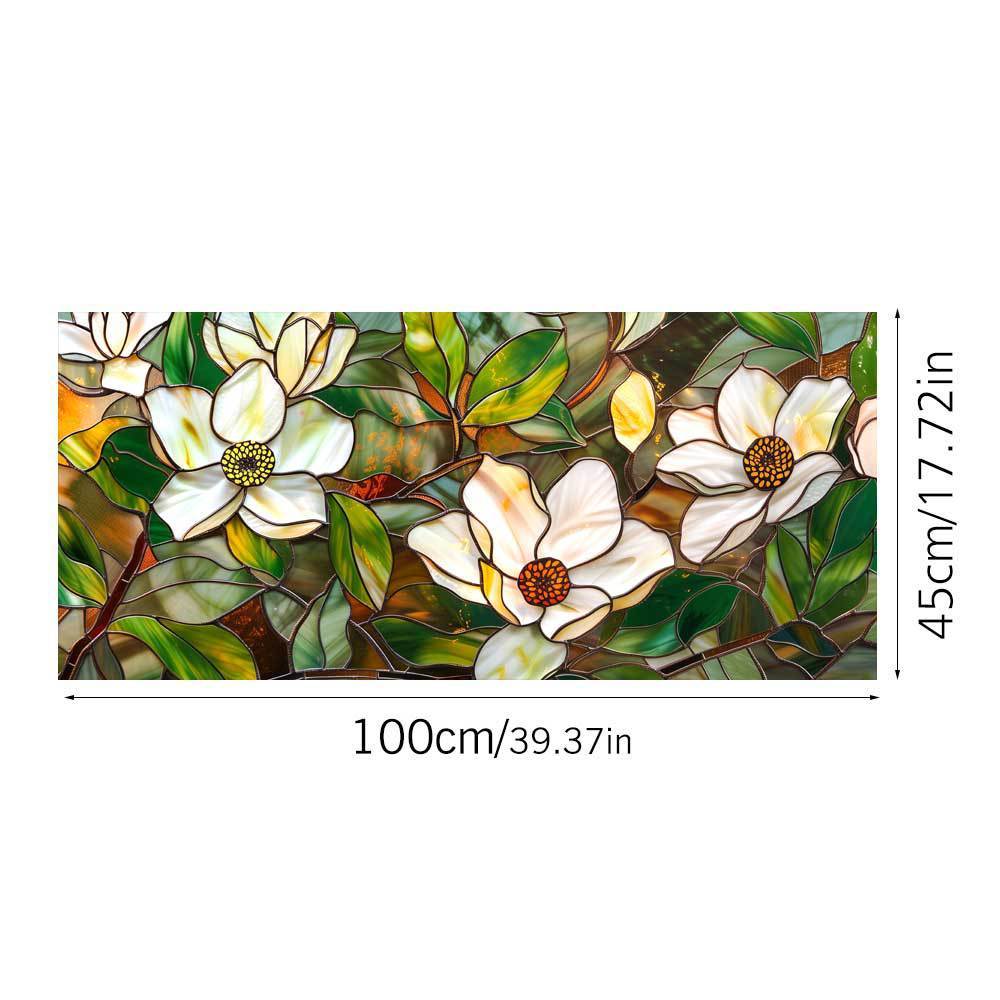 Floral Pattern Pvc Static Cling Window Film With Removable Design For Living Room Decor