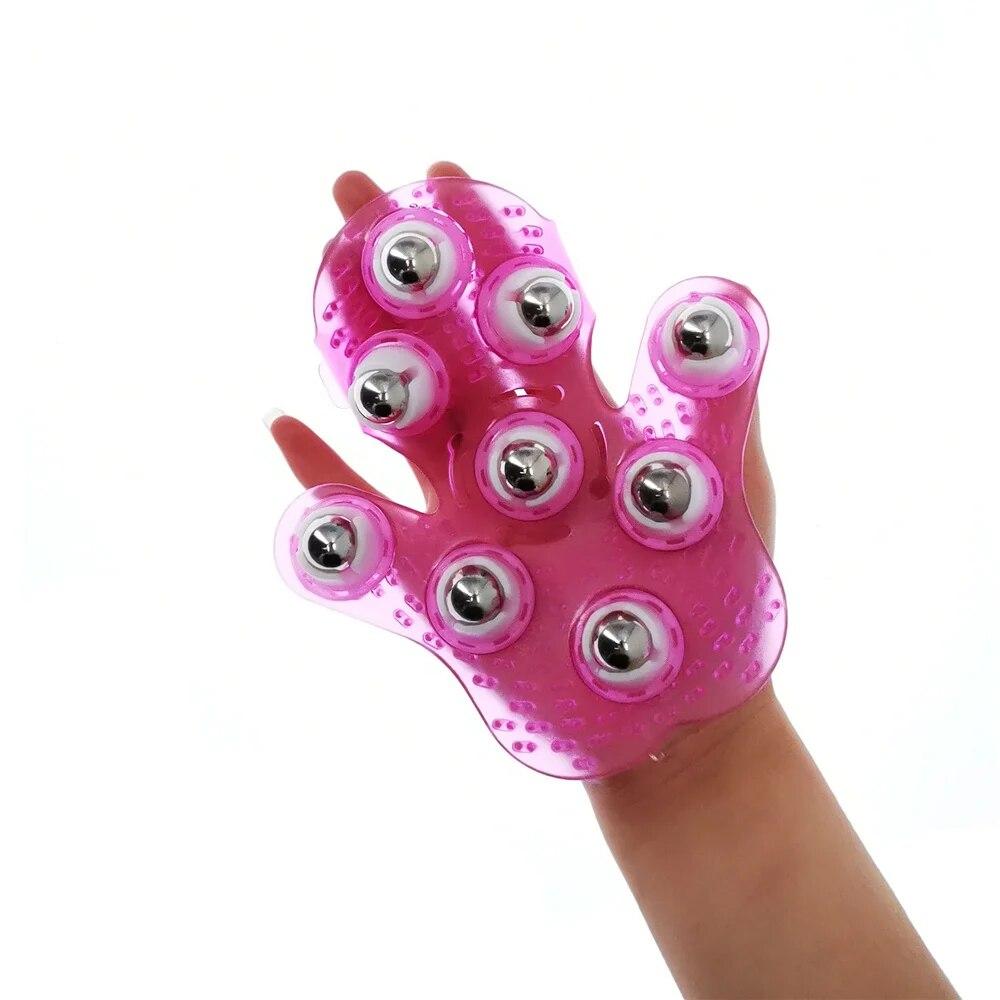 1Pc Roller Ball Body Massage Glove Muscle Pain Relief Relax Anti-Cellulite Massager for Hand Neck Back Shoulder Buttocks Health Care
