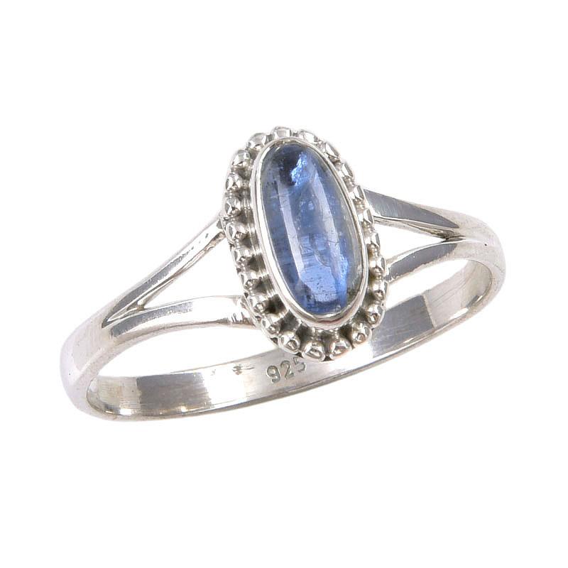 Natural Kyanite Gemstone Handmade 925 Sterling Silver Jewelry Ring Size 10 m5Z82
