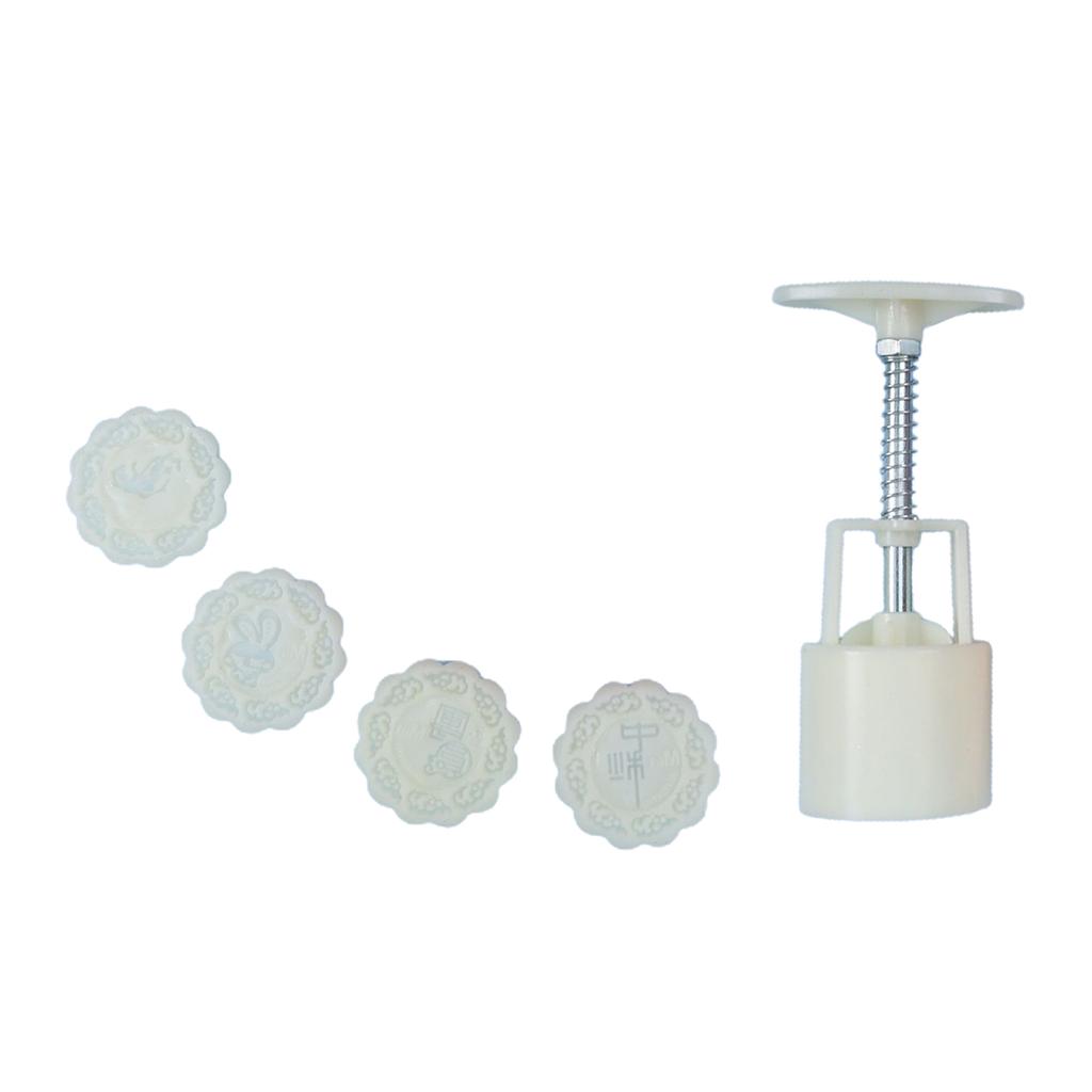Mooncake Stamps DIY Mooncake Molds Plastic Mooncake Tool Hand Pressure Plastic Material Baking Accessories for Kitchen