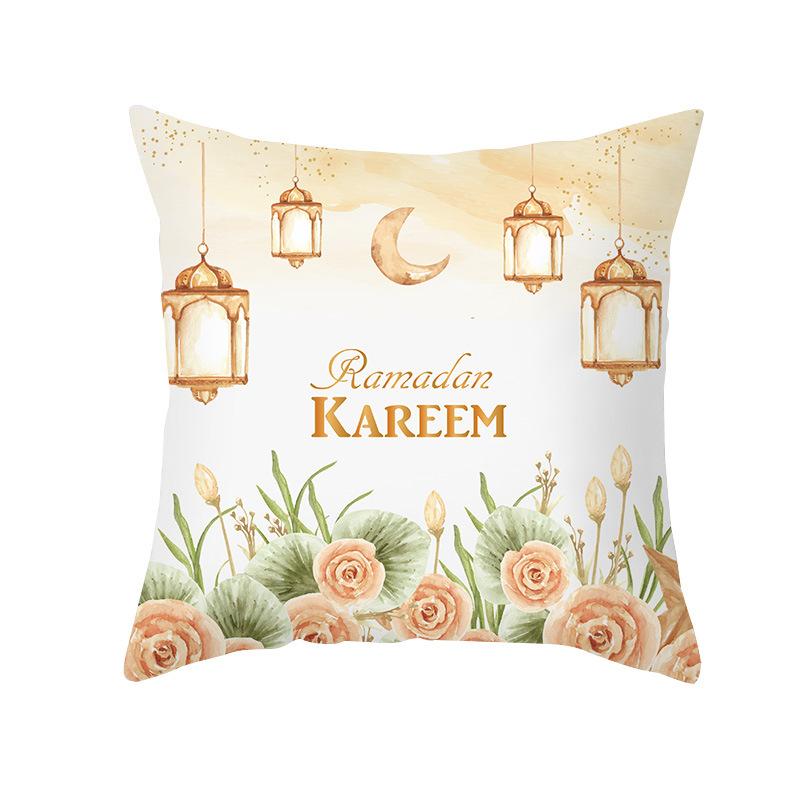 2024 Eid Mubarak Pillowcase Decor for Home Sofa Cushion Cover Islamic Ramadan Kareem Decoration Mosque Muslim Pillow Cover Gifts