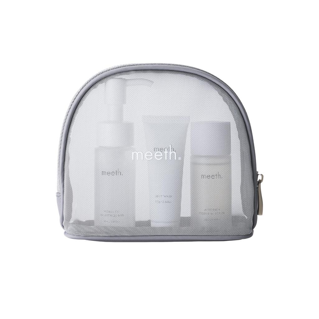 Meeth Starter Set Skin Care Set with Original Pouch (Cleansing/Facial Cleanser/Lotion) 3-Piece [Trial Set/Travel/Pore Care/Lotion]